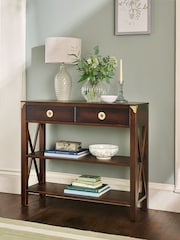 Laura Ashley Dark Chestnut Balmoral 2 Drawer Console Table - Image 2 of 7
