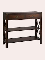 Laura Ashley Dark Chestnut Balmoral 2 Drawer Console Table - Image 7 of 7