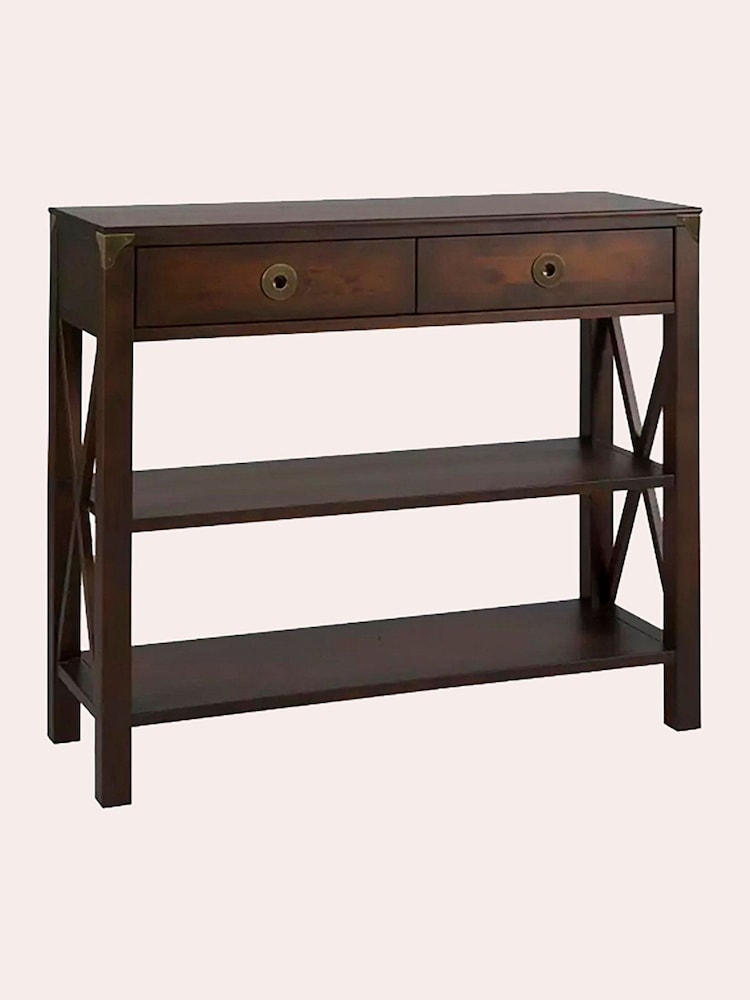 Laura Ashley Dark Chestnut Balmoral 2 Drawer Console Table - Image 7 of 7