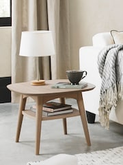 Bentley Designs Natural Dansk Lamp Table With Shelf - Image 1 of 3
