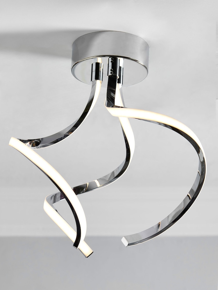 Chrome Callie Flush Ceiling Light - Image 1 of 9