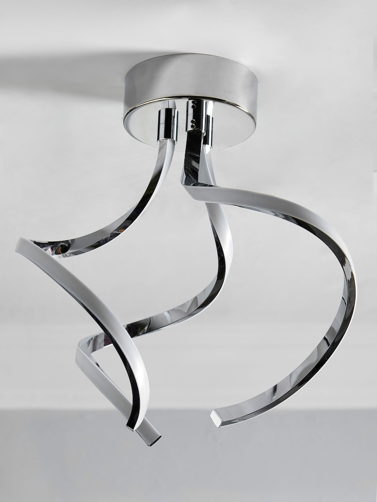 Chrome Callie Flush Ceiling Light - Image 2 of 9