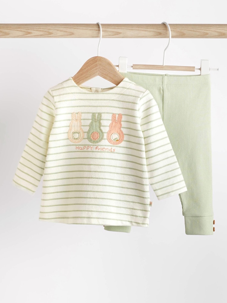 Green Bunny Baby Top And Leggings Set - Image 1 of 11 Green Bunny Baby Top And Leggings Set - Image 1 of 11