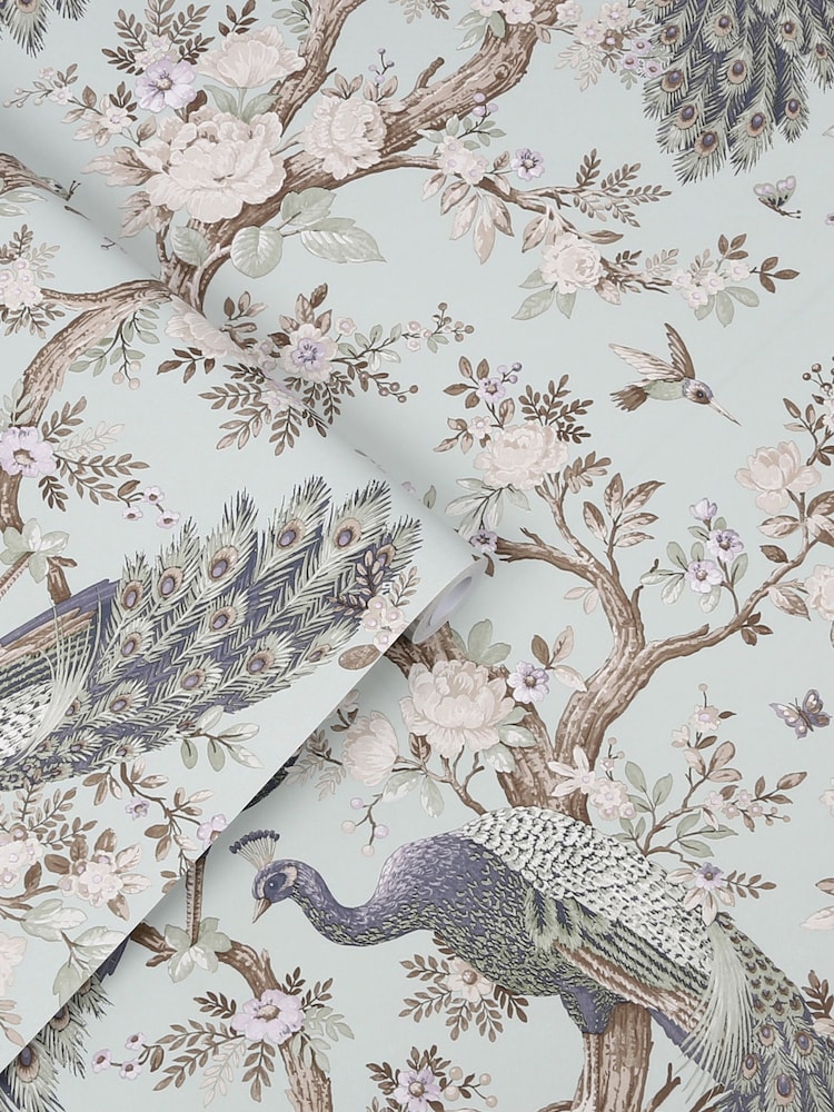Laura Ashley Duck Egg Belvedere 10M Wallpaper - Image 1 of 4