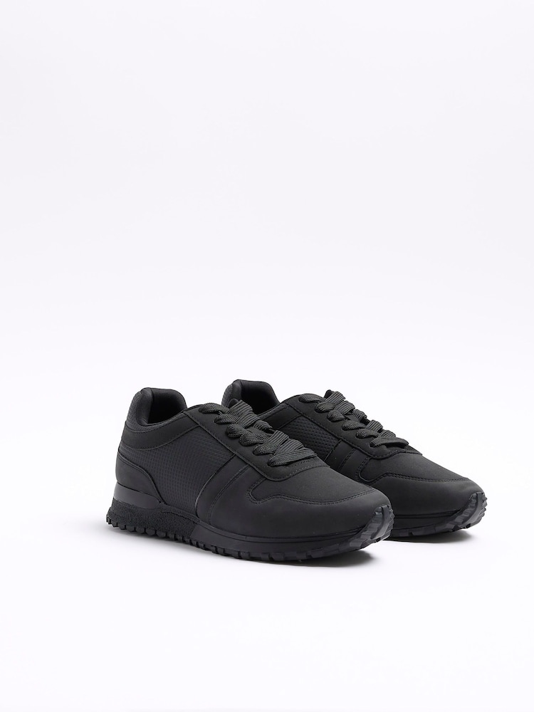 River Island Black Embossed Runner Trainers - Image 2 of 6 River Island Black Embossed Runner Trainers - Image 2 of 6