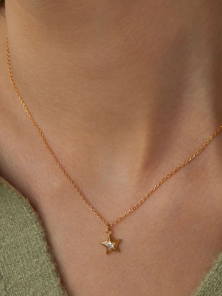 Estella Bartlett Gold Tone Stars So Bright Cubic Zirconia Pendant - Image 4 of 4