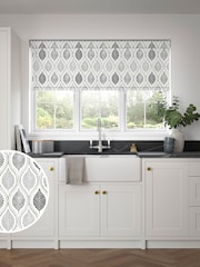Grey Lino Leaf Made to Measure Roller Blind - Image 1 of 6