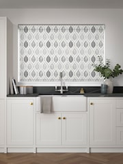 Grey Lino Leaf Made to Measure Roller Blind - Image 2 of 6