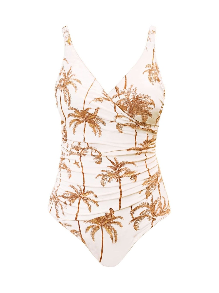 Seaspray Cream Regular Length Sahara Mock Wrap Tummy Control Swimsuit - Image 7 of 7