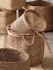 Pacific Set of 3 Natural Open Weave Storage Baskets - Image 1 of 2