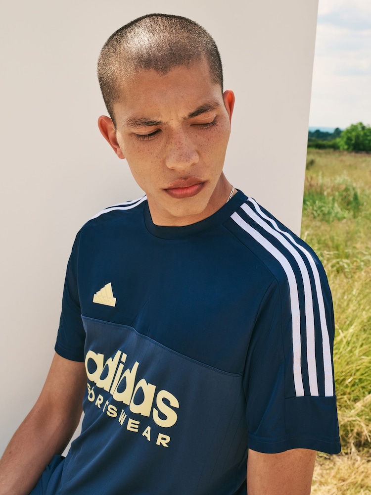 adidas Blue Tiro T-Shirt - Image 1 of 5