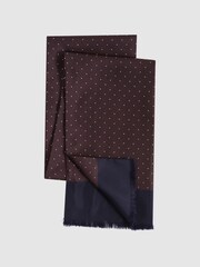 Reiss Bordeaux Asinara Silk Polka Dot Scarf - Image 3 of 4