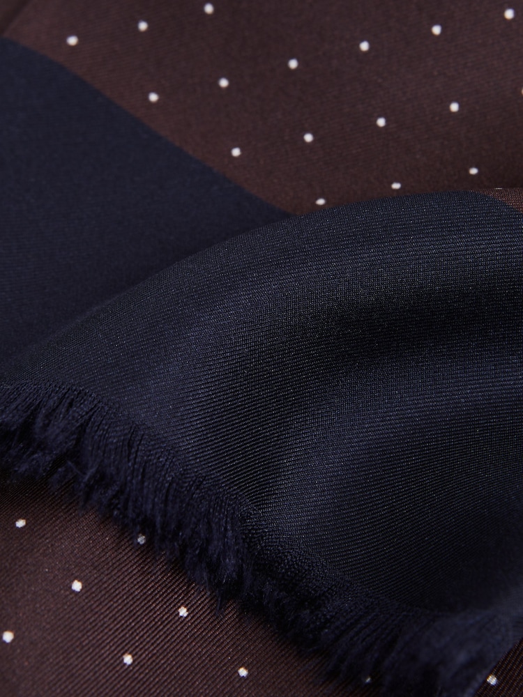 Reiss Bordeaux Asinara Silk Polka Dot Scarf - Image 4 of 4