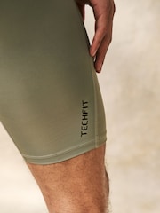 adidas Green TECHFIT Compression Training Short Tights - Image 5 of 6