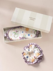 Chelsea Peers Natural Silk Mythical Dragon Print Sleep Mask & Scrunchie Gift Set - Image 3 of 4