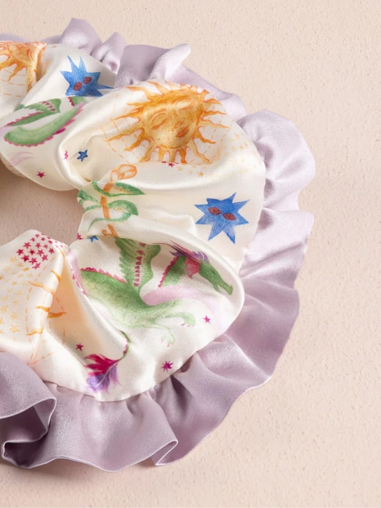Chelsea Peers Natural Silk Mythical Dragon Print Sleep Mask & Scrunchie Gift Set - Image 4 of 4 Chelsea Peers Natural Silk Mythical Dragon Print Sleep Mask & Scrunchie Gift Set - Image 4 of 4