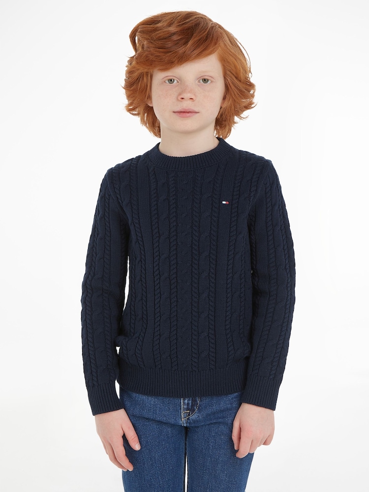 Tommy Hilfiger Blue Kids Essential Cable Sweater - Image 1 of 6