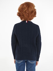 Tommy Hilfiger Blue Kids Essential Cable Sweater - Image 2 of 6