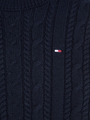 Tommy Hilfiger Blue Kids Essential Cable Sweater - Image 6 of 6