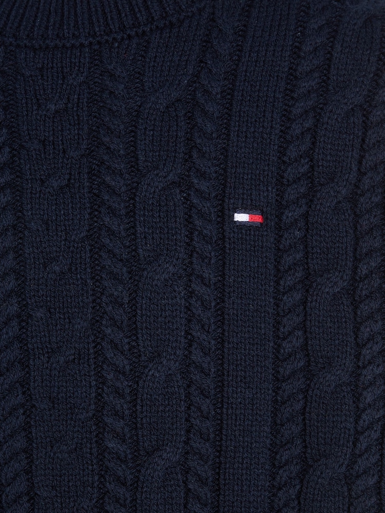 Tommy Hilfiger Blue Kids Essential Cable Sweater - Image 6 of 6 Tommy Hilfiger Blue Kids Essential Cable Sweater - Image 6 of 6