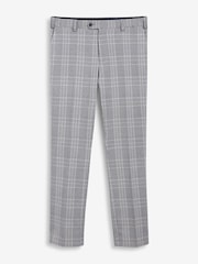 Grey Slim Fit Check Suit: Trousers with Motionflex Waistband - Image 1 of 3
