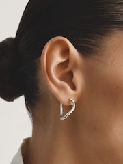 Thomas Sabo Silver Tone Wave-Shaped Hoop Earrings - Image 1 of 4