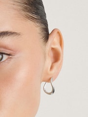 Thomas Sabo Silver Tone Wave-Shaped Hoop Earrings - Image 2 of 4