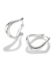 Thomas Sabo Silver Tone Wave-Shaped Hoop Earrings - Image 4 of 4