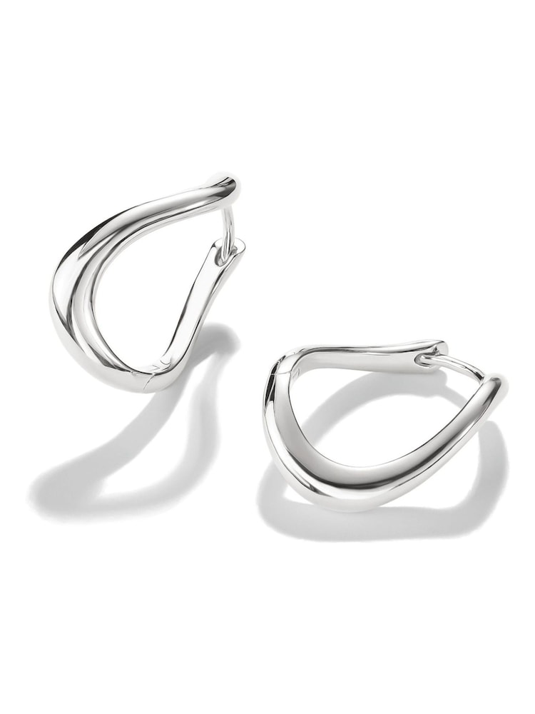 Thomas Sabo Silver Tone Wave-Shaped Hoop Earrings - Image 4 of 4 Thomas Sabo Silver Tone Wave-Shaped Hoop Earrings - Image 4 of 4