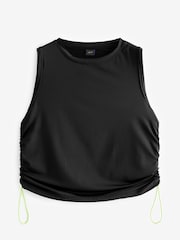 Black Ruched Side Sleeveless Sport Vest - Image 6 of 7