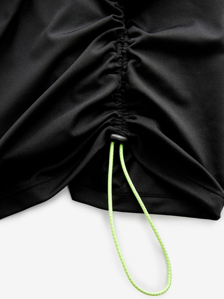 Black Ruched Side Sleeveless Sport Vest - Image 7 of 7 Black Ruched Side Sleeveless Sport Vest - Image 7 of 7