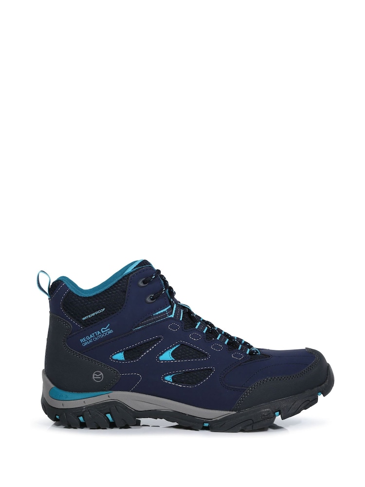 Regatta Blue Womens Holcombe IEP Mid Waterproof Walking Boots - Image 2 of 6