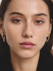 Thomas Sabo Gold Tone Curved Hoop Earrings - Image 1 of 3