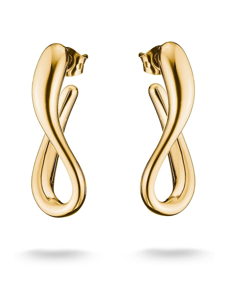 Thomas Sabo Gold Tone Curved Hoop Earrings - Image 2 of 3 Thomas Sabo Gold Tone Curved Hoop Earrings - Image 2 of 3
