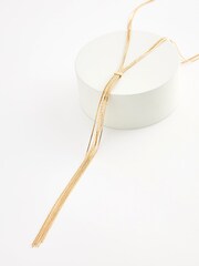 Gold Tone Snake Chain Y Necklace - Image 2 of 3