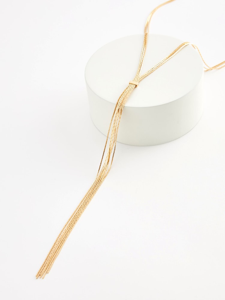 Gold Tone Snake Chain Y Necklace - Image 2 of 3