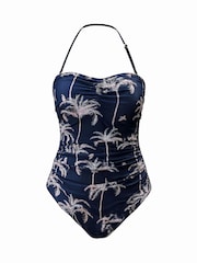 Seaspray Navy Blue Regular Length Sahara Gathered Bandeau Tummy Control Swimsuit - Image 7 of 7