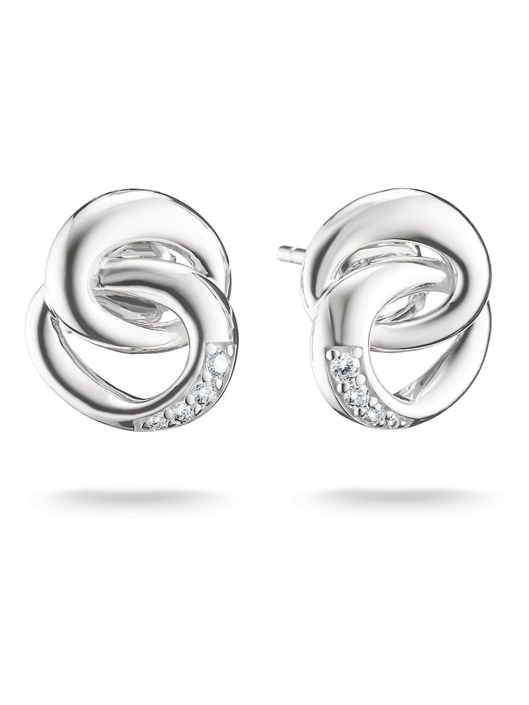 Thomas Sabo Silver Tone Together Ear Studs With White Zirconia - Image 2 of 3 Thomas Sabo Silver Tone Together Ear Studs With White Zirconia - Image 2 of 3