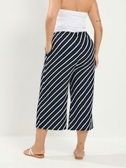 Yours Curve Blue Skinny Waist Culottes - Image 3 of 5
