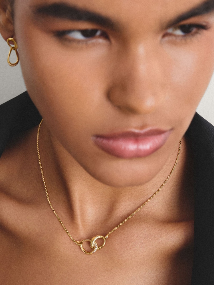 Thomas Sabo Gold Tone Together Chain With White Zirconia - Image 2 of 3 Thomas Sabo Gold Tone Together Chain With White Zirconia - Image 2 of 3