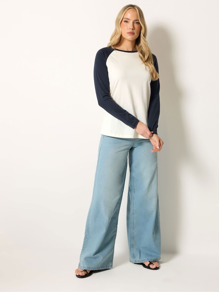 Long Tall Sally Blue Raglan T-Shirt - Image 2 of 5 Long Tall Sally Blue Raglan T-Shirt - Image 2 of 5
