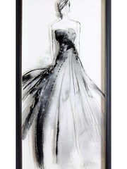 Arthouse Natural Glitter Lady Chic Framed Print - Image 1 of 2