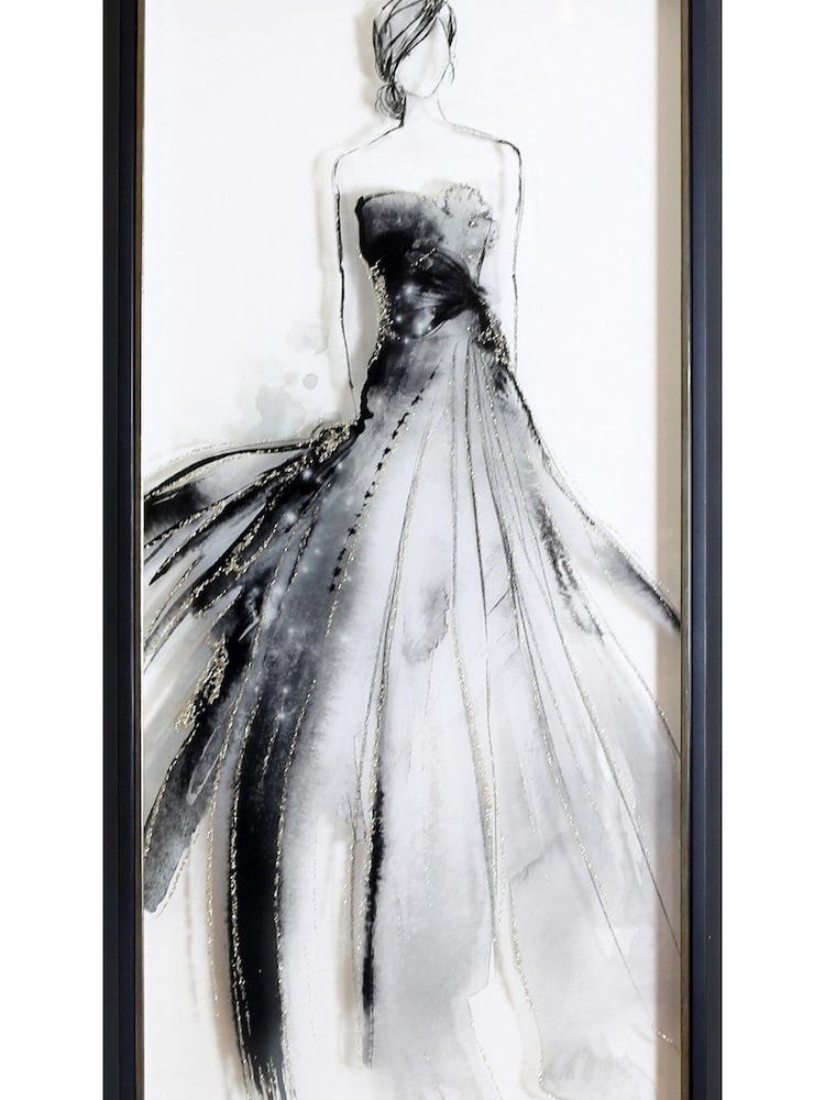 Arthouse Natural Glitter Lady Chic Framed Print - Image 1 of 2