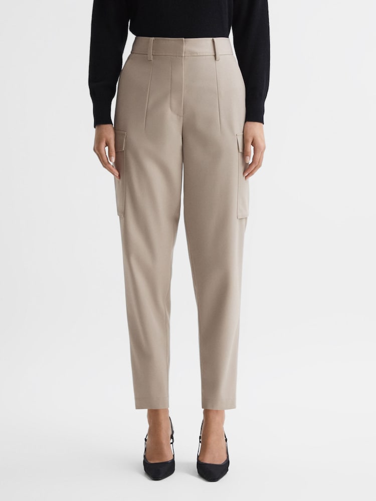 Reiss Neutral Violet Mid Rise Cargo Trousers - Image 2 of 7