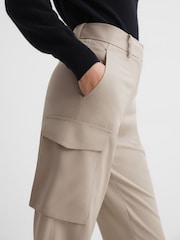 Reiss Neutral Violet Mid Rise Cargo Trousers - Image 6 of 7