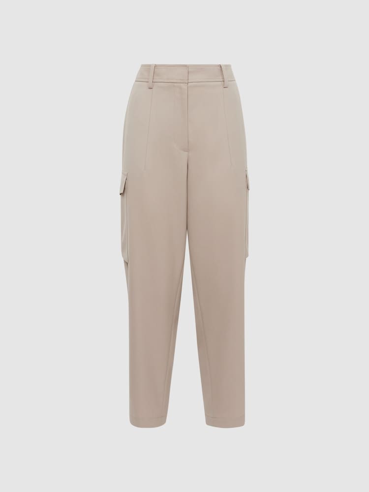 Reiss Neutral Violet Mid Rise Cargo Trousers - Image 7 of 7