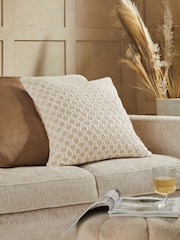 Light Natural Finn Geometric Textured 100% Cotton Cushion - Image 1 of 4