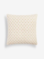 Light Natural Finn Geometric Textured 100% Cotton Cushion - Image 2 of 4