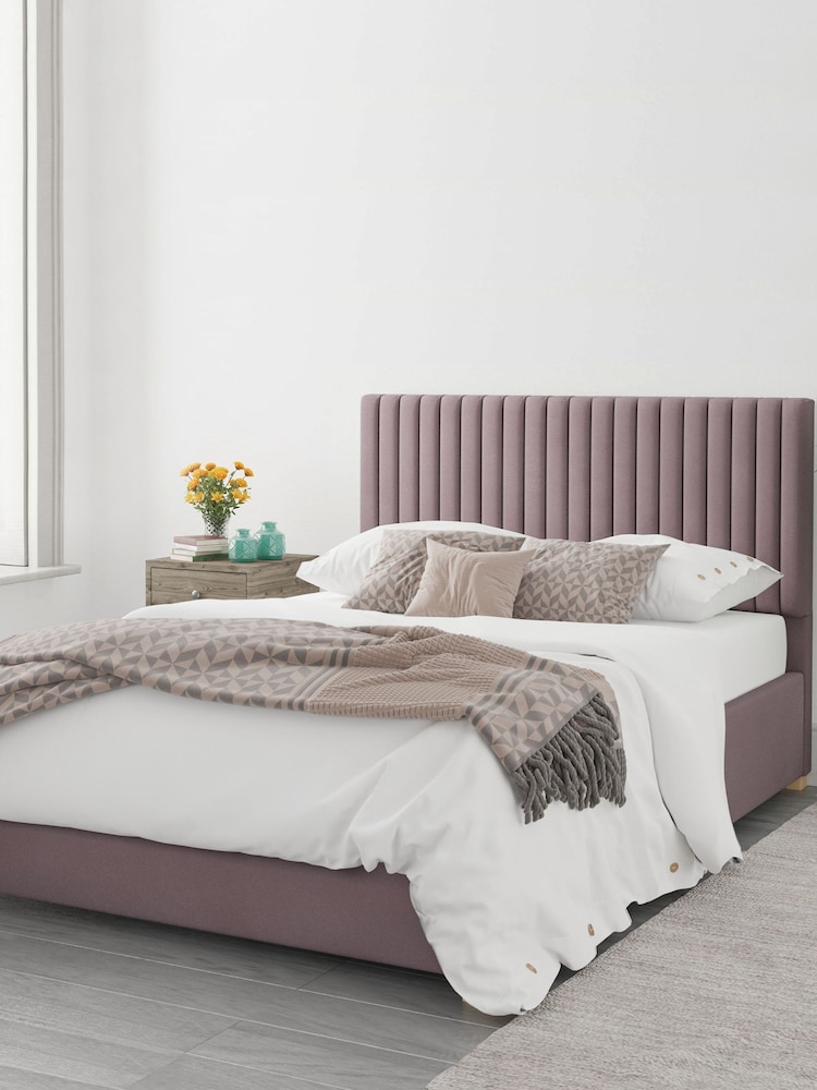 Aspire Furniture Blush Pink Upholstered End Lift Ottoman Storage Bed - Image 2 of 6
