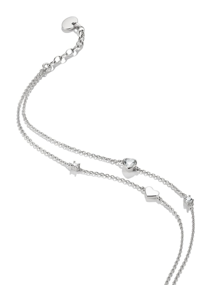 Thomas Sabo Silver Tone Hearts w/ Zirconia Anklet - Image 4 of 4
